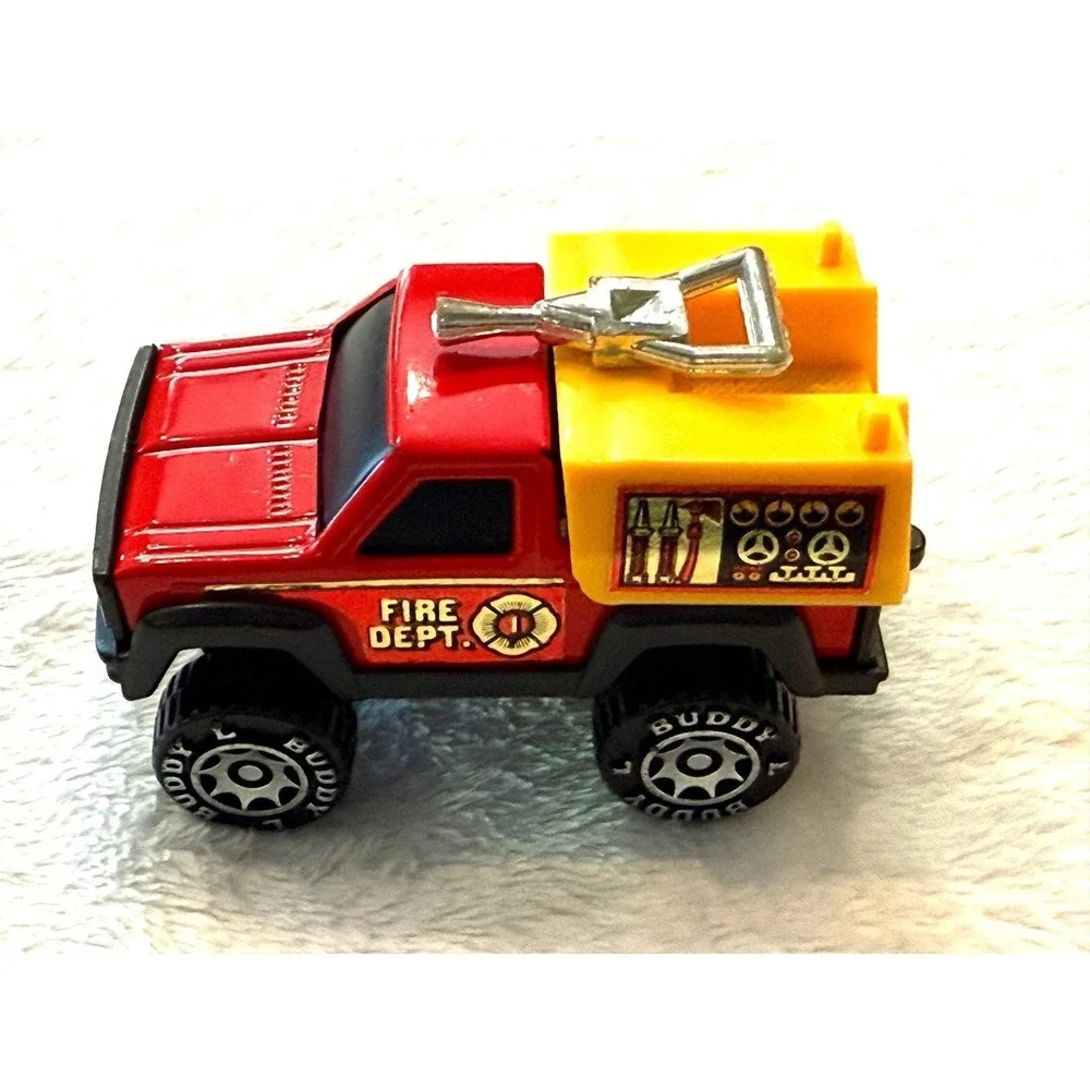 Vintage 1984 Buddy L Fire Dept Truck Red Diecast Rescue‎ Vehicle Toy 3 Inch